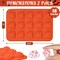 Brain Chocolate Mold, 2 Pack Silicone Halloween Brain Molds (15 Cavity Each), BPA Free Flexible Candy Mold for Chocolate, Candy, Jello, Ice Cubes, Cupcakes, Halloween Party Treats